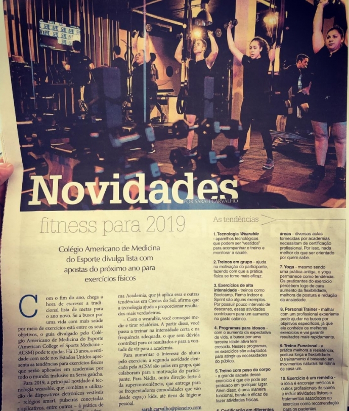 Performa é destaque em reportagem sobre inovação fitness para 2019