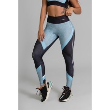 Calça Legging Fitness Estampa Digital Linear Blue 